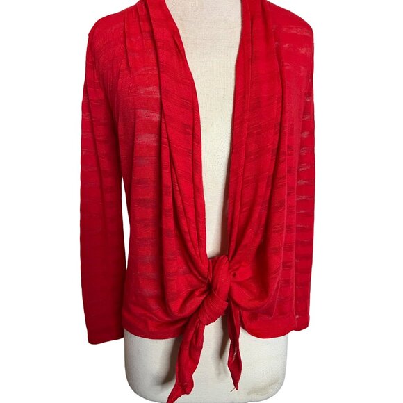 No boundaries red cardigan Tie front Heart lightweight Romantic Y2K - Picture 3 of 10